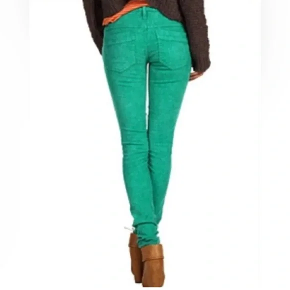 Free People FP Green Corduroy Skinny Pants Size 24 - Picture 4 of 4